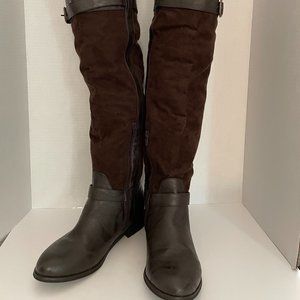 Brown Crush- Suede Boot Over-the-knee for Women Size 7 color Dark Chocolate